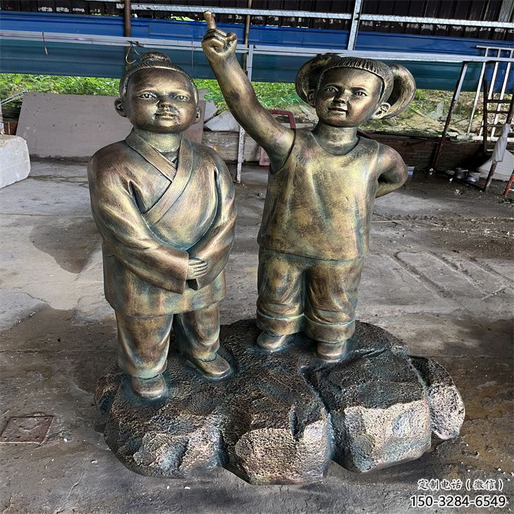 房地產(chǎn)看書(shū)雕塑 現(xiàn)代人物雕塑 幾何學(xué)生雕塑