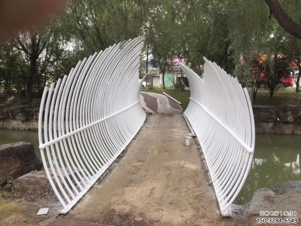 戶外大門雕塑 噴漆景觀雕塑 燈光拱門雕塑