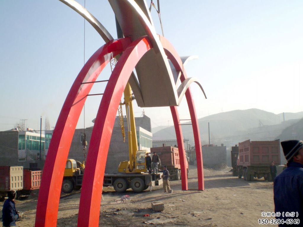 水景大門雕塑 彩繪剪紙雕塑 現代拱門雕塑