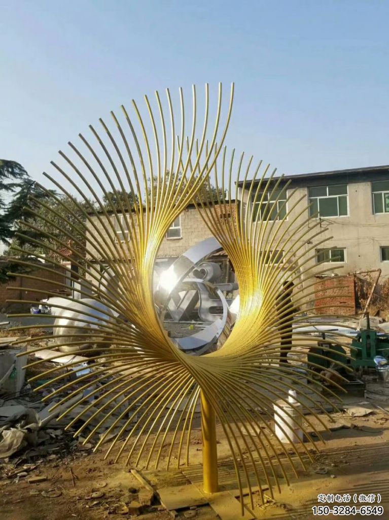 農村鳳尾雕塑 抽象藝術雕塑 烤漆雕塑