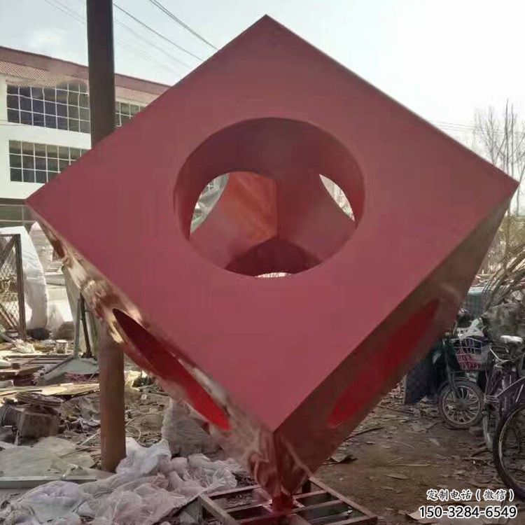 大門口正方形雕塑 發(fā)光公園方塊雕塑 仿真正方體雕塑