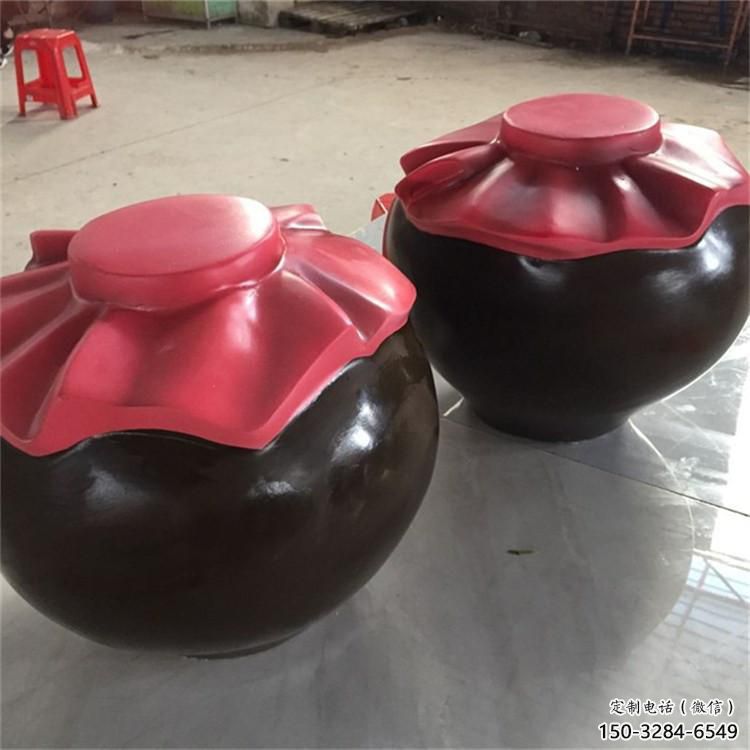 廣場(chǎng)酒壇子雕塑 抽象酒文化雕塑 烤漆酒壇雕塑