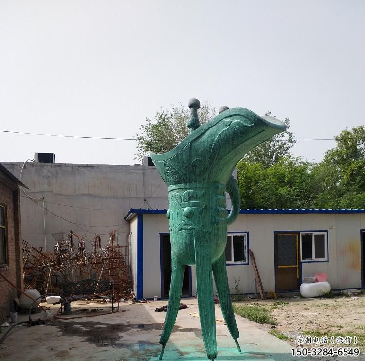 彩繪酒杯雕塑 電鍍現代杯子雕塑 公園酒杯子雕塑