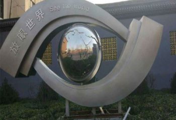 街道眼睛雕塑 現(xiàn)代雕塑 彩繪眼球雕塑