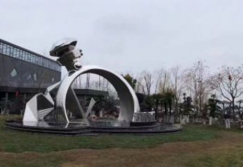 大型指環(huán)雕塑 鍛造發(fā)光標識雕塑 房地產戒指環(huán)雕塑