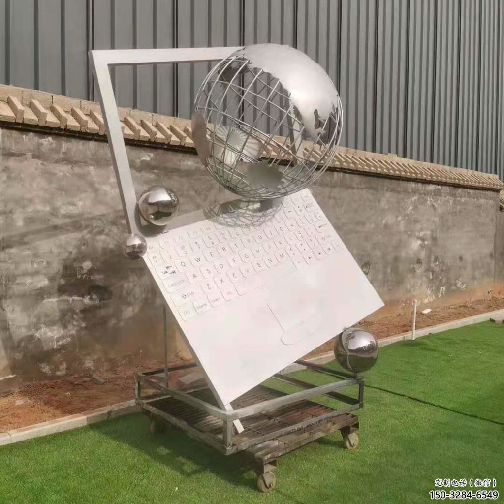 現代電腦雕塑 大型別墅區雕塑 彩繪筆記本雕塑