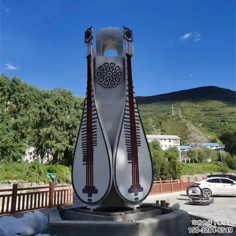 室內(nèi)琵琶雕塑 仿真樂(lè)器雕塑 大型音樂(lè)雕塑