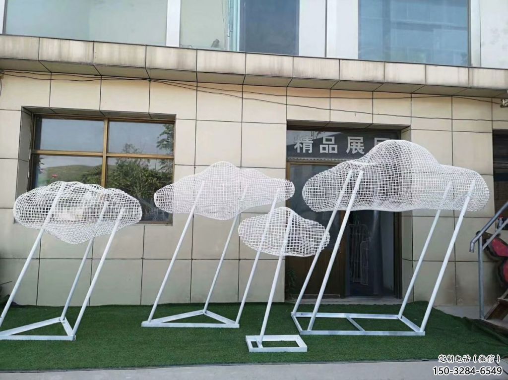 房地產云梯雕塑 剪影梯子雕塑 鍛造云朵雕塑