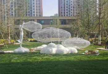 懸空云梯雕塑 大型別墅區云朵雕塑 農村梯子雕塑