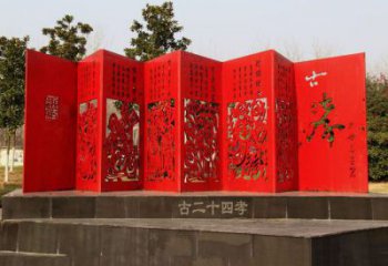 抽象竹簡雕塑 啞光標識雕塑 室內(nèi)書本雕塑