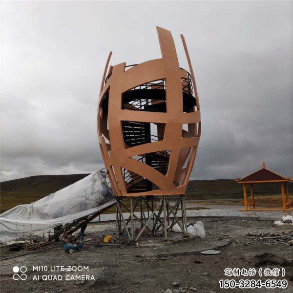 烤漆鳥籠雕塑 鋼管籠子雕塑 室內(nèi)鳥籠子雕塑