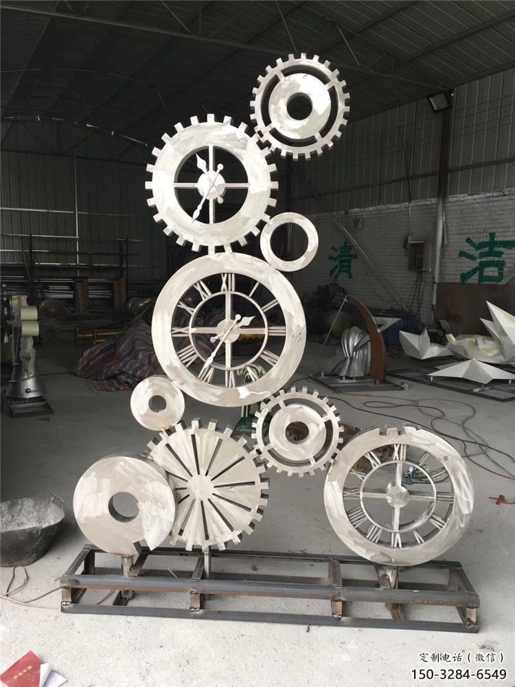景觀齒輪雕塑 剪影工業(yè)雕塑 商業(yè)街機(jī)械雕塑
