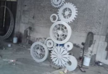 中式齒輪雕塑 啞光工業(yè)雕塑 游樂場機(jī)械雕塑