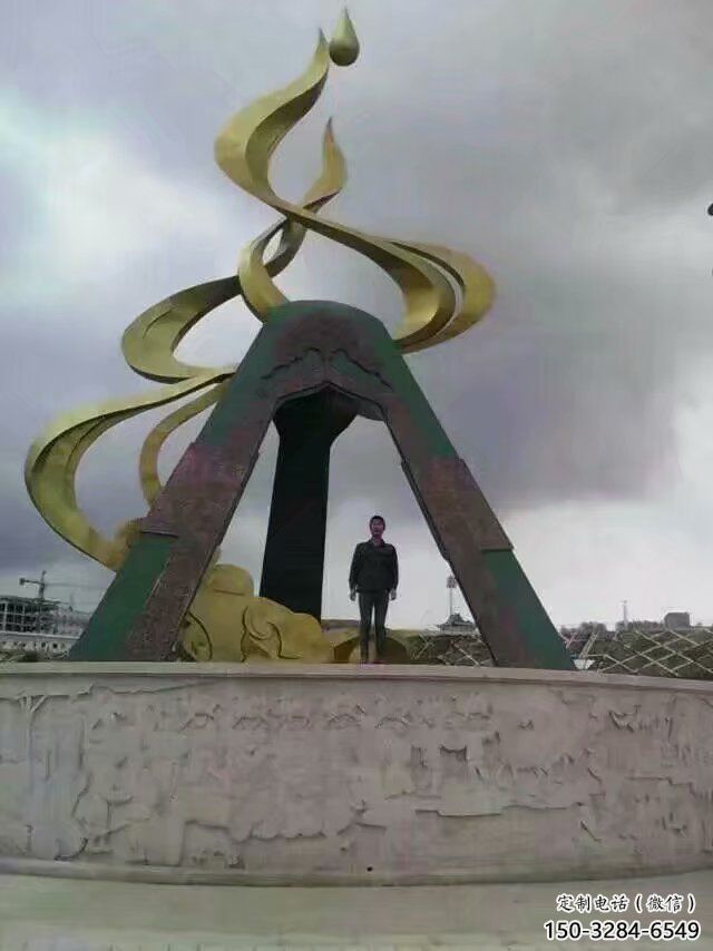 商業街火苗雕塑 烤漆火焰頭雕塑 彩繪景觀雕塑
