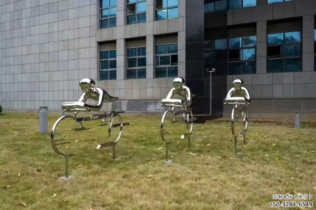 賽車人賽車雕塑 剪影賽車人雕塑 商業(yè)街體育雕塑