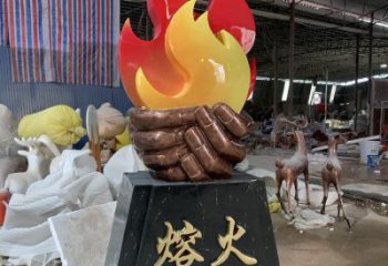 步行街火苗雕塑 游樂場(chǎng)景觀雕塑 鑄造火焰頭雕塑