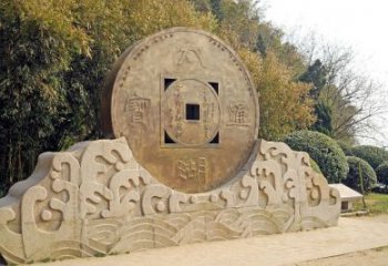 烤漆古幣雕塑 鋼管銅幣雕塑 室內雕塑