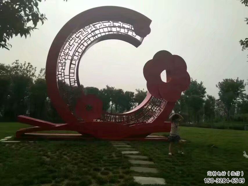 花環雕塑 歐式步行街環形雕塑 大型雕塑