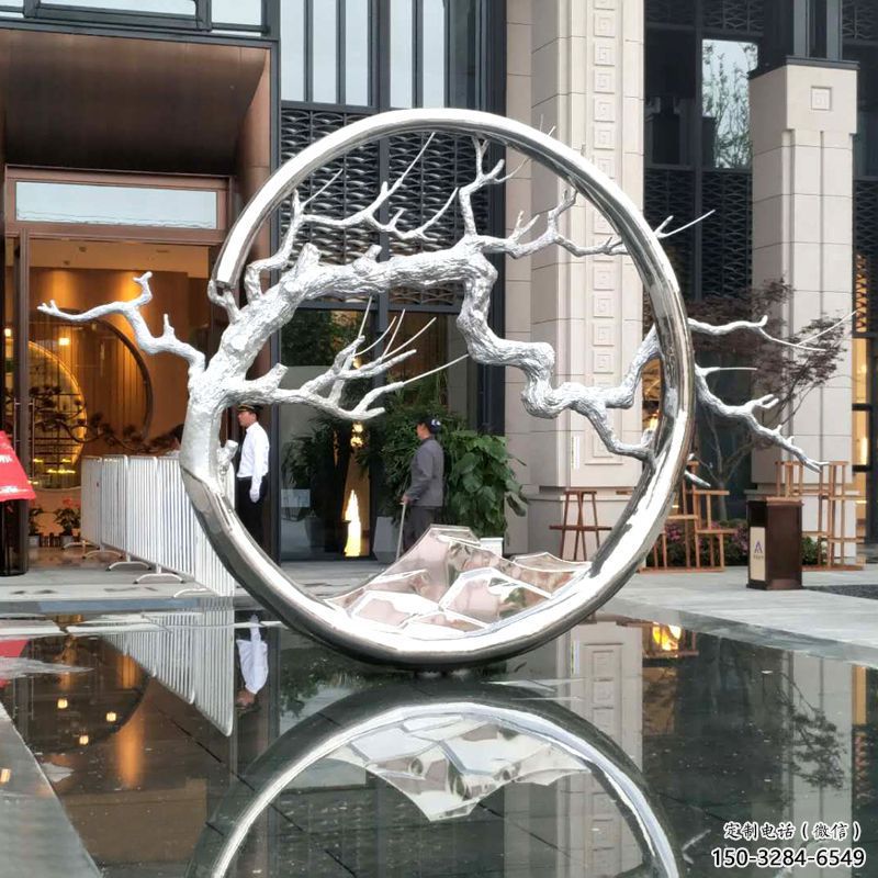 幾何花環雕塑 發光公園雕塑 大門口環形雕塑