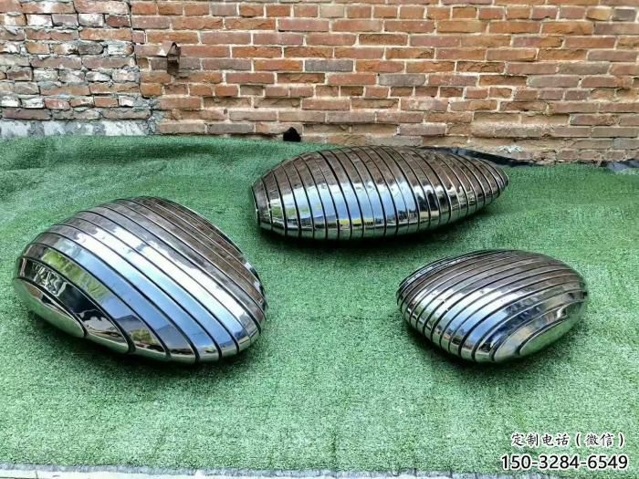 抽象鵝卵石雕塑 啞光空心石雕塑 室內雕塑