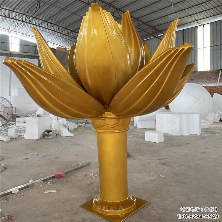 彩繪蓮花雕塑 電鍍現(xiàn)代水蓮花雕塑 公園花卉雕塑