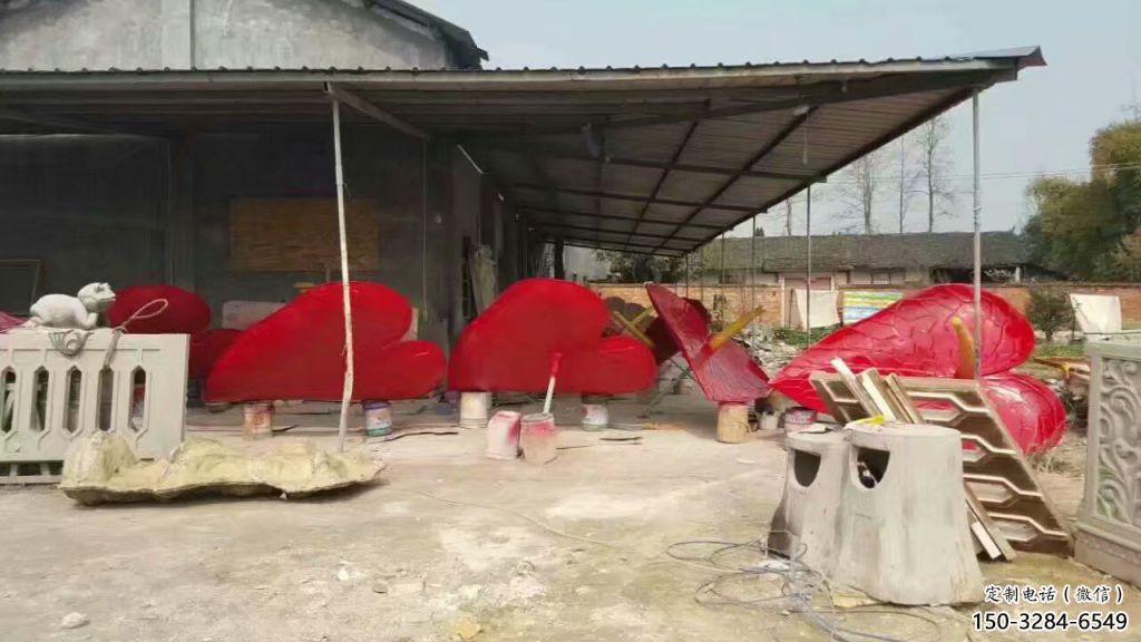 烤漆喇叭花雕塑 鋼管花卉雕塑 室內(nèi)雕塑