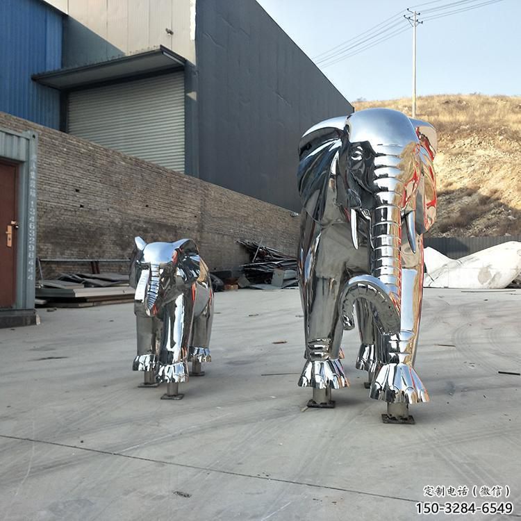 仿真大象雕塑廠家，動物景觀雕塑，不銹鋼動物雕塑制作