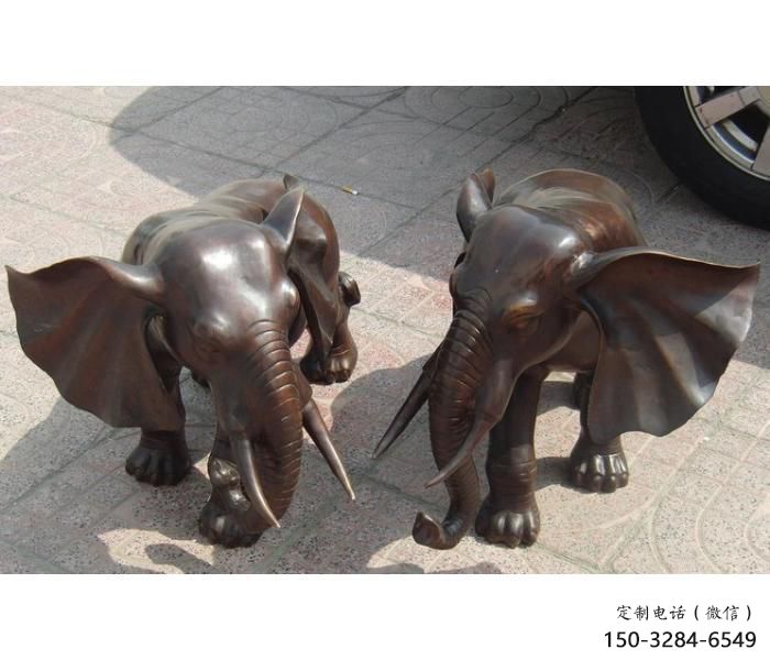 制作藝術(shù)大象雕塑選定，鑄銅工藝，紅銅大象雕塑預(yù)定