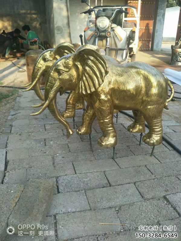 鑄銅大象雕塑專供，美陳雕塑，黃銅大象雕塑預(yù)定