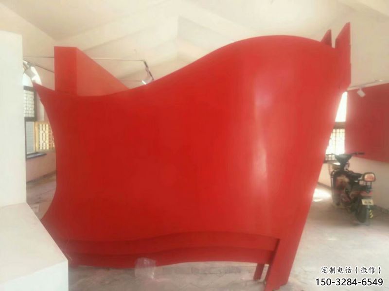 小區(qū)旗幟雕塑,拉絲黨建雕塑,抽象效果 小區(qū)旗幟雕塑,拉絲黨建雕塑,抽象效果
