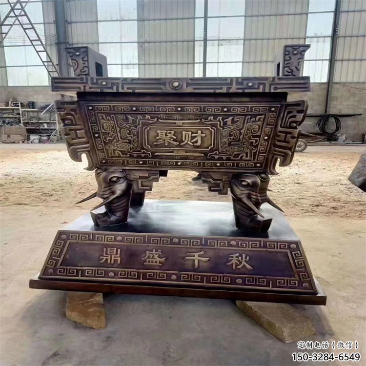 企業(yè)門口招財方鼎銅雕