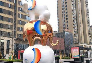 金屬大象雕塑承接，陸地擺件，廣場卡通大象雕塑制造商