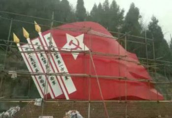 房地產(chǎn)黨徽雕塑，革命黨建雕塑，烤漆制造