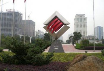 廣場(chǎng)中國(guó)結(jié)雕塑廠家，烤漆工藝制作，民俗文化標(biāo)識(shí)