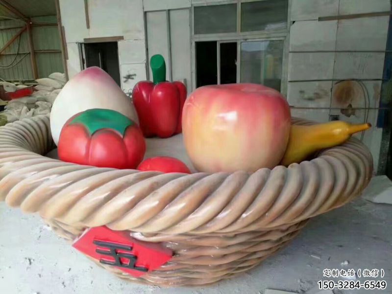 地產果籃雕塑精選，戶外雕塑，廣場水果果籃雕塑優價