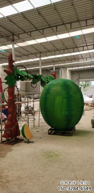 果籃雕塑點(diǎn)擊，陸地?cái)[件，景觀西瓜果籃雕塑預(yù)定