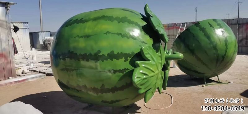 果籃雕塑特供，美陳雕塑，制造西瓜果籃雕塑