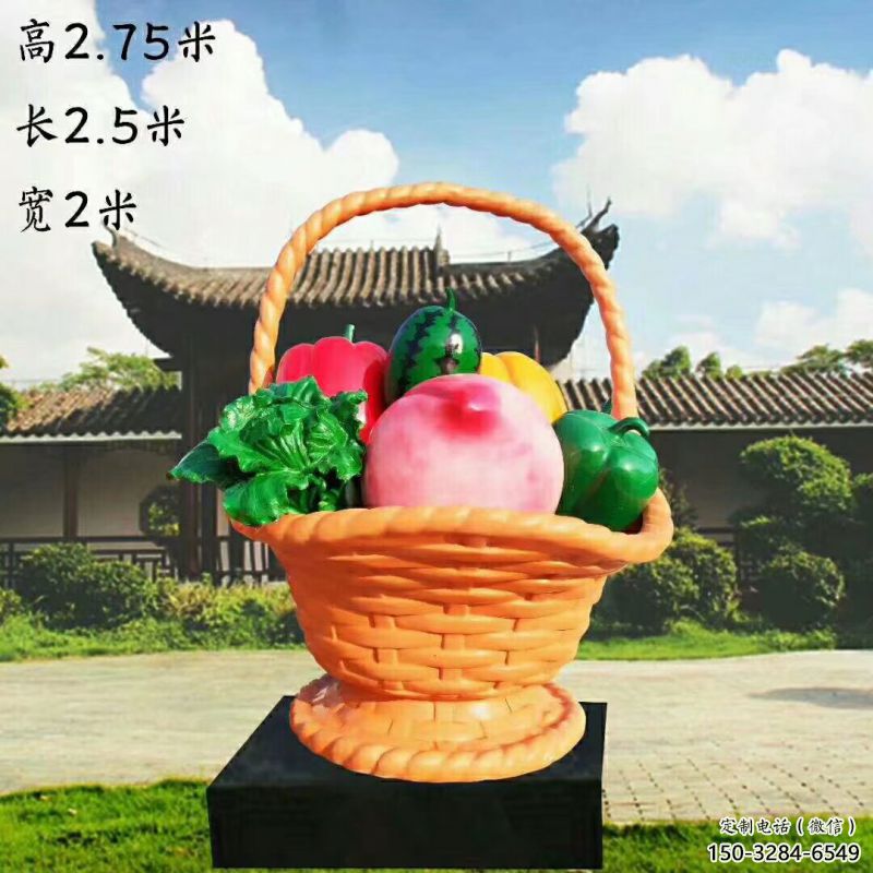 果籃雕塑承接，街道標識，彩繪鴨梨果籃雕塑供應