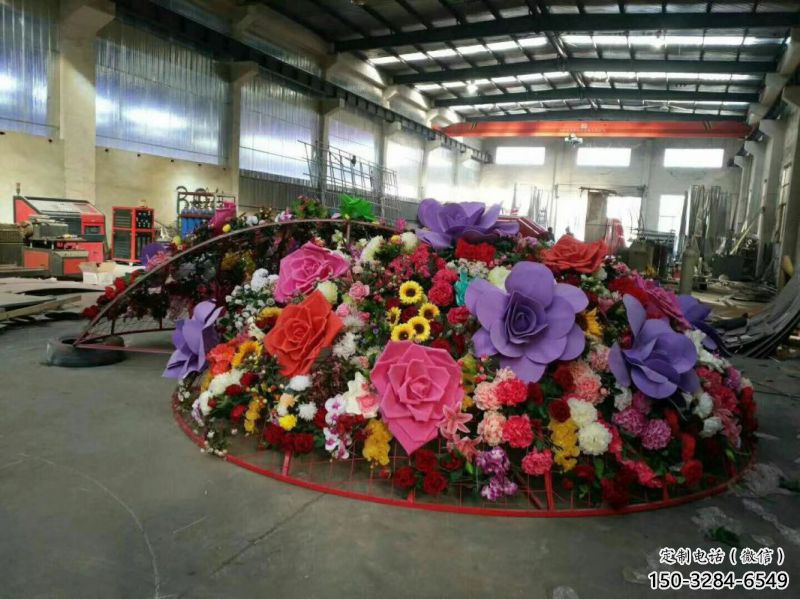 商業花籃雕塑承接，鍛造工藝，不銹鋼花籃雕塑抽象訂做