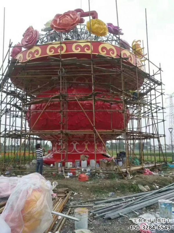 城市園林花籃雕塑供求，水景雕塑，民俗公園花籃雕塑制造商