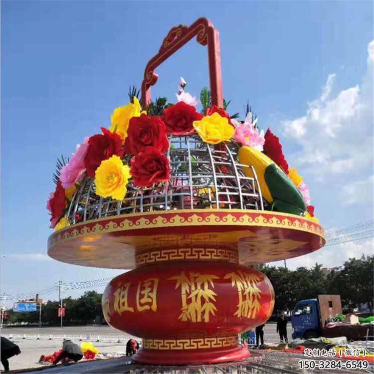 花籃雕塑底座選定，景觀雕塑，景觀廣場(chǎng)花籃雕塑造型生產(chǎn)商
