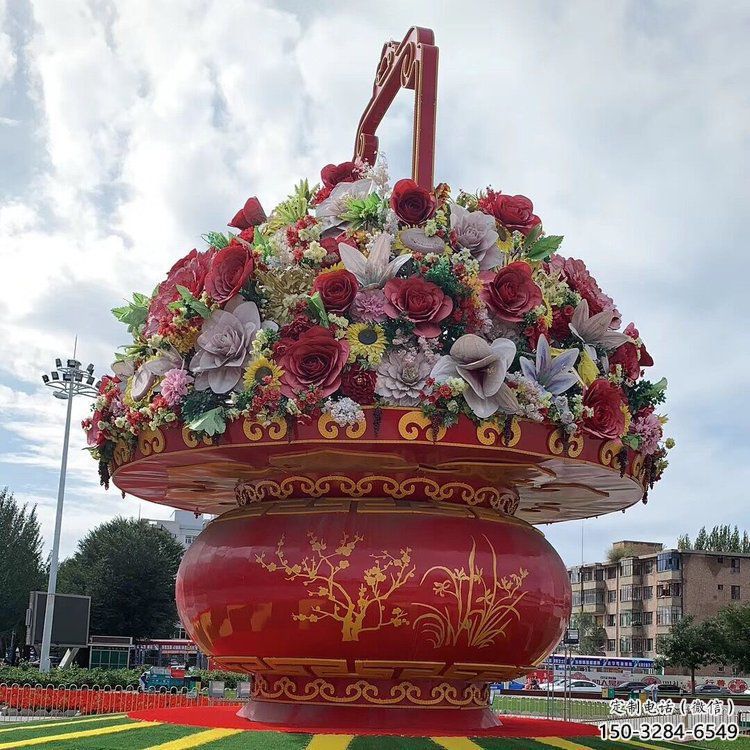 廣場花籃雕塑，抽象水景雕塑，抽象效果