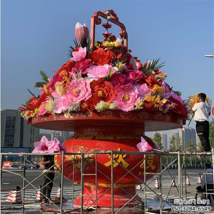 雕塑花籃景觀批發(fā)，校園雕塑，抽象慶典花籃雕塑定價(jià)