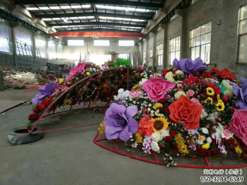 花籃雕塑制造商，城區小品，城市月季花花籃雕塑制作