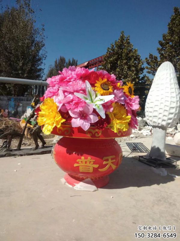 花籃雕塑定價(jià)，景觀雕塑，園林旅游區(qū)花籃雕塑擺件