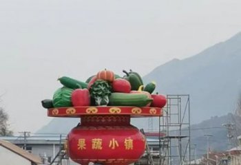 園林景觀花籃雕塑精選，陸地擺件，公園景觀玻璃鋼花籃雕塑精品