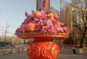制造花籃雕塑供需，鋼管組合，公園花籃雕塑工程制作供應