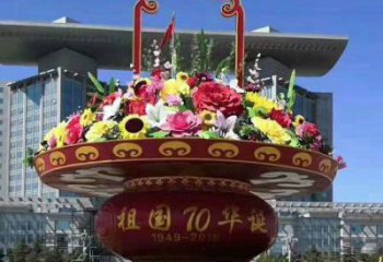 花籃雕塑精選，美陳雕塑，景觀花籃雕塑訂做