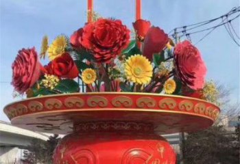 花籃雕塑素材，廣場系列，景觀花籃雕塑標準