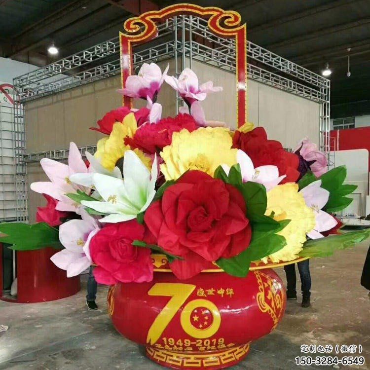花籃雕塑方案，街景小品，小區(qū)花籃雕塑訂做